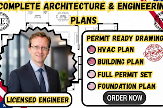 usa full permit set for building plan,structural plan,foundation plan,hvac plan