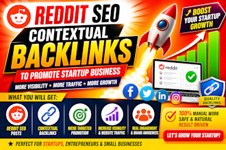 do reddit seo social media contextual backlink post to promote startup business