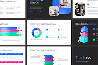 design corporate sales presentation slides, business sales deck with strategy