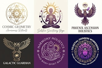 design a custom sacred geometry, mystical, yoga, holistic, spiritual logo
