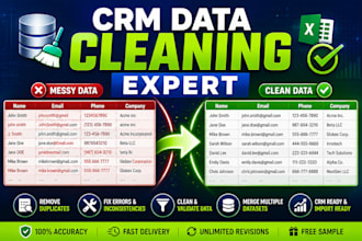 clean and deduplicate your CRM data and lead list in excel spreadsheet