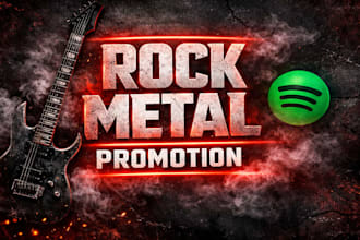 promote rock metal music, spotify playlists, streams growth