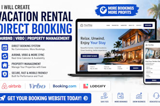 create vacation rental direct booking website  airbnb vrbo property management