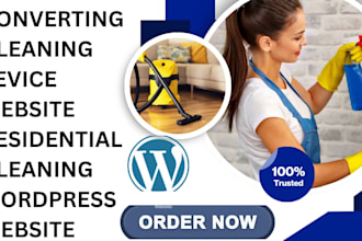 build converting cleaning service website residential cleaning wordpress website