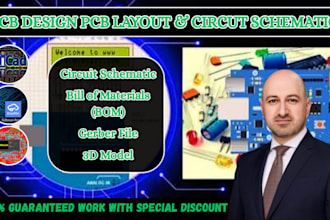 electronic pcb design, layout and circuit schematic