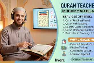 be your online quran teacher for kids male and female with tajweed