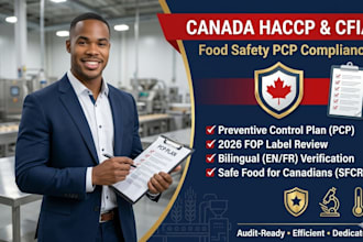 create a cfia compliant haccp pcp and bilingual nutrition label for canada