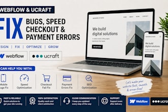 design webflow ucraft mobile bug speed issue checkout fail payment error seo fix