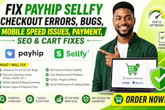 fix payhip sellfy  checkout error bug mobile speed issue payment fix seo cart