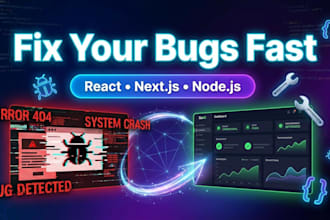 fix bugs in your react next js or node app fast
