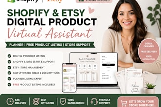 long term personal shopify cro virtual assistant etsy VA or store manager sales