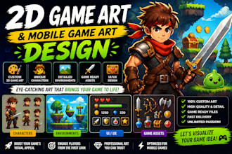 do 2d game art, 2d game mobile art and design