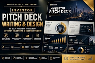 write and design an investor fundraising pitch deck for startup funding