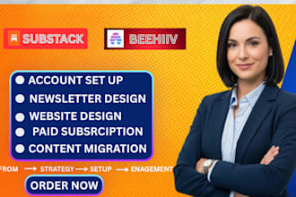 setup substack account, substack newsletter design ,substack beehiiv newsletter