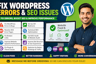 do technical SEO, fix 404 errors, broken links, wix, wordpress issues, auditing