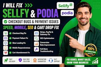fix sellfy podia checkout bug payment failure slow loading mobile issue SEO