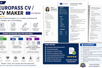 create europass cv, cv maker, professional cv design, ats cv formatting