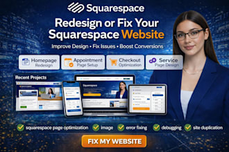 do squarespace page optimization,image, error fixing, debugging,site duplication