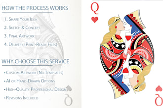 design a complete custom poker deck with unique illustrations