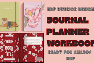 design KDP elegant journal, planner, workbook interior for amazon KDP journal