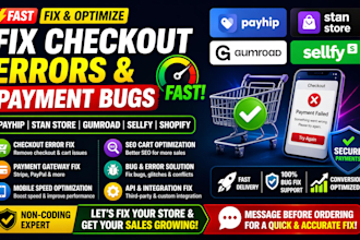 fix payhip stanstore gumroad sellfy checkout errors payment bugs SEO cart issues