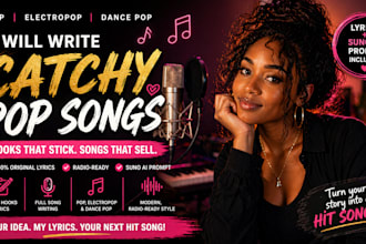 write a catchy pop, electropop or dance pop song or chorus