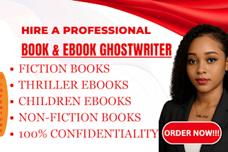 be your professional fiction and non fiction ghostwriter