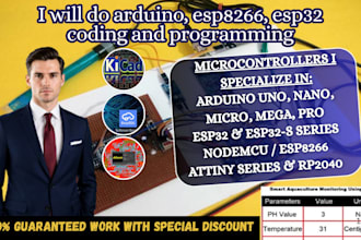 do arduino, esp8266, esp32 coding and programming