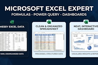 solve excel formulas, power query, dashboards and reporting