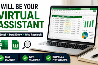 virtueller assistent für excel, recherche und organisation