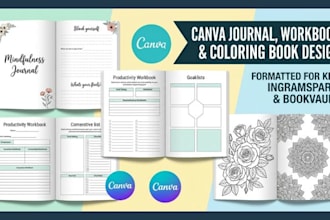 design canva journal workbook coloring book KDP ingramspark bookvault