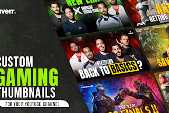 design custom gaming thumbnails for your youtube channel