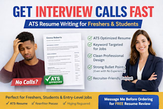 write ats resume for freshers and student that get interview calls cv writing