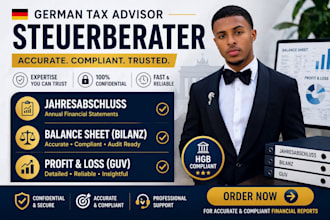 german tax advisor, steuerberater, jahresabschluss, balance sheet profitand loss