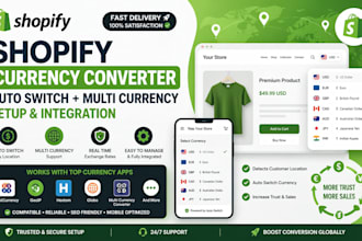 install shopify currency converter setup auto switch, multi currency changer