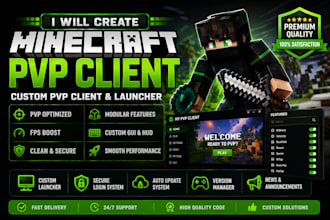 create minecraft pvp client, custom pvp client and launcher