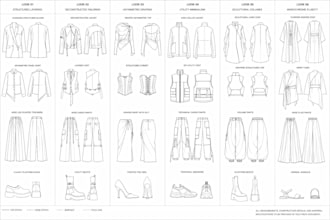 create a professional fashion tech pack for production
