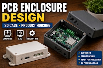 design custom pcb enclosure, 3d product case, electronics enclosure and 3d model