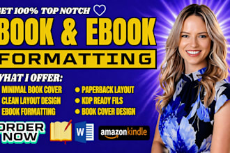 design minimal ebook cover and clean book layout for KDP