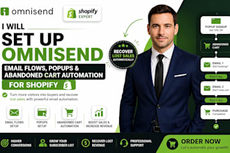 setup omnised email flows popups and abandoned cart automation for shopify