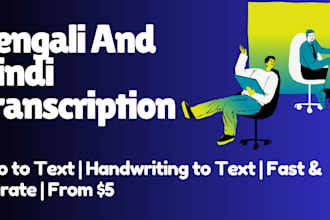 do handwriting transcription and translation bengali hindi