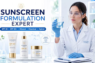 create professional sunscreen formulations spf 30, spf 50, mineral or chemical