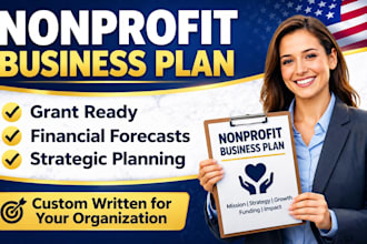 create a professional nonprofit business plan, strategy and financial forecast