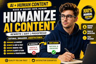 humanize ai content, rewrite and edit ai text to sound natural