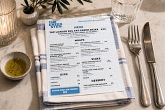 design a professional restaurant or street food menu