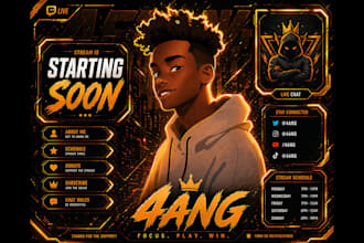 design custom twitch overlay, stream overlay, animated twitch overlay, kick