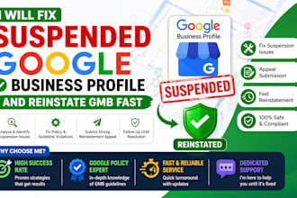 fix suspended google business profile and reinstate gmb fast