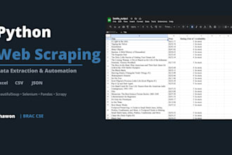do python web scraping, data extraction and automation