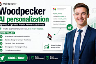 set up woodpecker ai personalization spintax dynamic field automation set