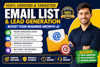create 100 valid email list for bulk email marketing and lead generation